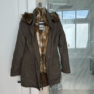 Abercrombie Utility Coat with Faux Fur Lining Vest